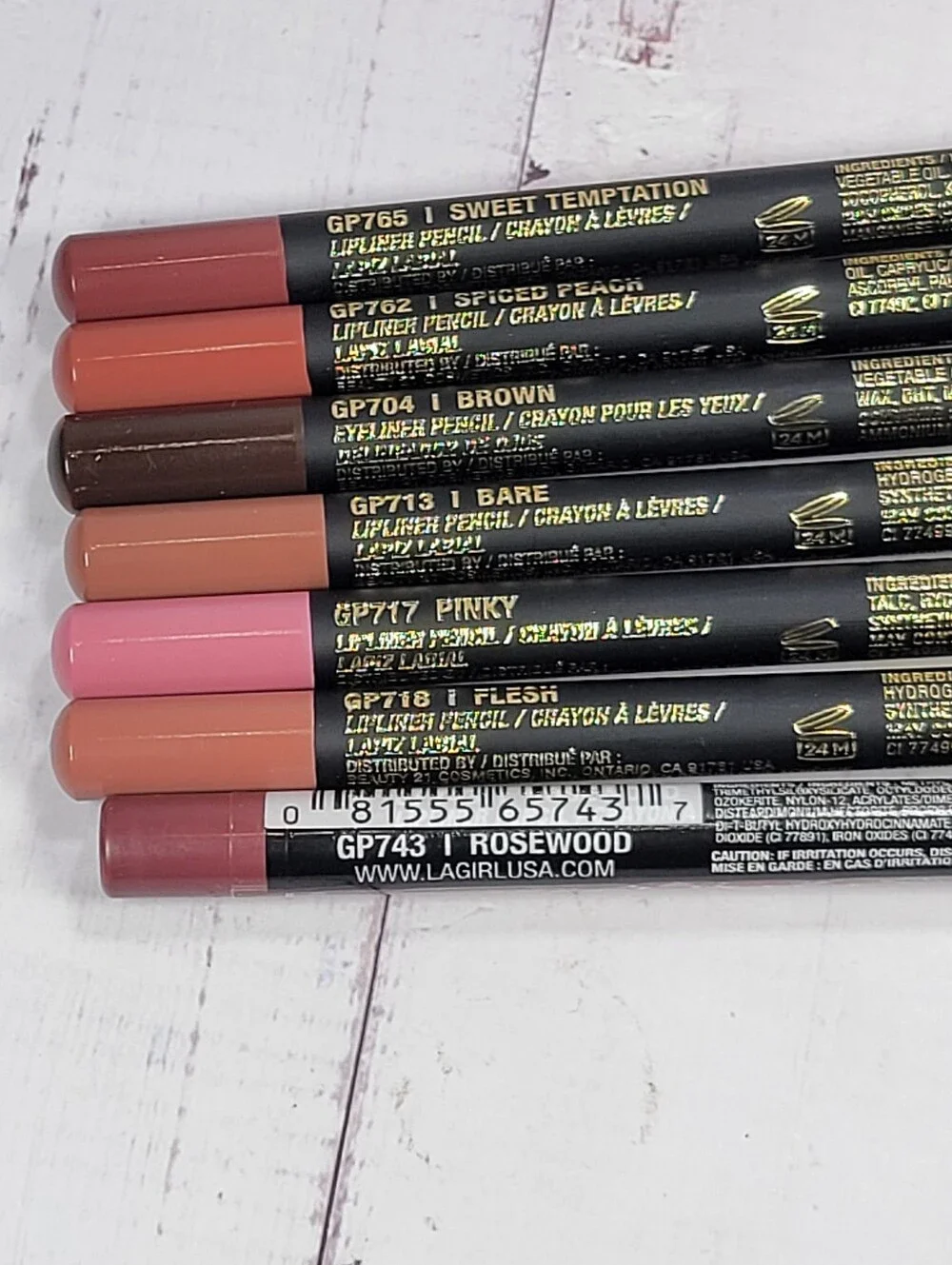 L.A. Girl Perfect Precision & Shockwave Lip Liner Bundle